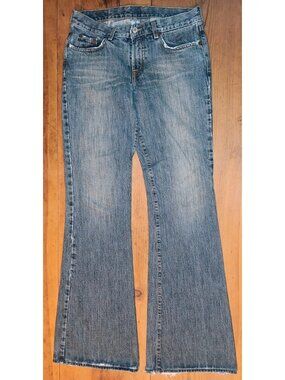 Vtg Lucky Brand Flare Jeans Womens  6 / 28 Mid Rise Denim 100% Cotton USA Made